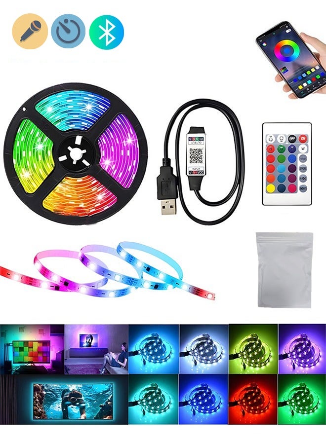 ليمون شريط إضاءة ليد بطول 10 أمتار، إضاءة بلوتوث RGB مع تحكم بالتطبيق، إعداد مؤقت، وضع موسيقى، شريط إضاءة ليد للديكور، غرفة النوم، الكمبيوتر، الخزانة - Image 1